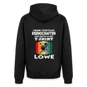 Geburtstag Sternzeichen Retro Löwe - Unisex Premium Bio Zip Hoodie - Schwarz - Hinten - Nico (187cm)