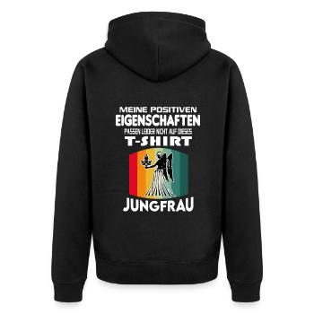 Geburtstag Sternzeichen Retro Jungfrau - Unisex Premium Bio Zip Hoodie - Schwarz - Hinten - Nico (187cm)