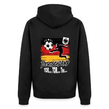 Fußball Deutschland Fussball Fan Tor Tor Tor - Unisex Premium Bio Zip Hoodie - Schwarz - Hinten - Nico (187cm)