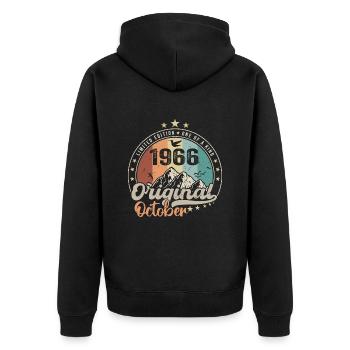 Octobre | les Légendes sont nés en Octobre 1966 - Veste à capuche bio Premium Unisexe - noir - Dos - Nico (187cm)