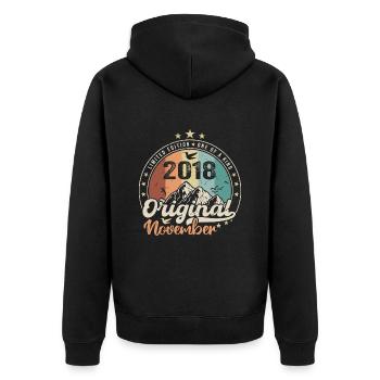Les Légendes Sont Nées En Novembre 2018 Cadeau - Veste à capuche bio Premium Unisexe - noir - Dos - Nico (187cm)