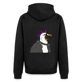 Punk Seagull Veste en cuir Lunettes de soleil - Veste à capuche bio Premium Unisexe - noir - Dos - Nico (187cm)