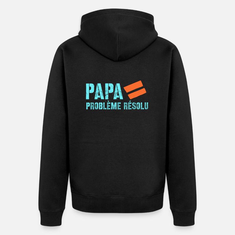 Papa - Veste à capuche bio Premium Unisexe - noir