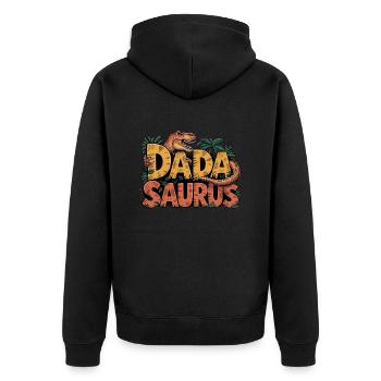 Dinosaure Papa Saurus Cadeau Papa - Veste à capuche bio Premium Unisexe - noir - Dos - Nico (187cm)
