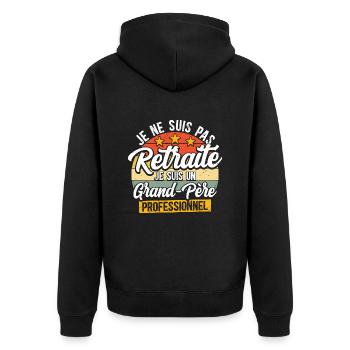 Grand-Père Professionnel Retraité Papy - Veste à capuche bio Premium Unisexe - noir - Dos - Nico (187cm)