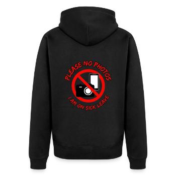 Please no photos - I'm on sick leave - Unisex Premium Organic Zip Hoodie - black - Back - Nico (187cm)