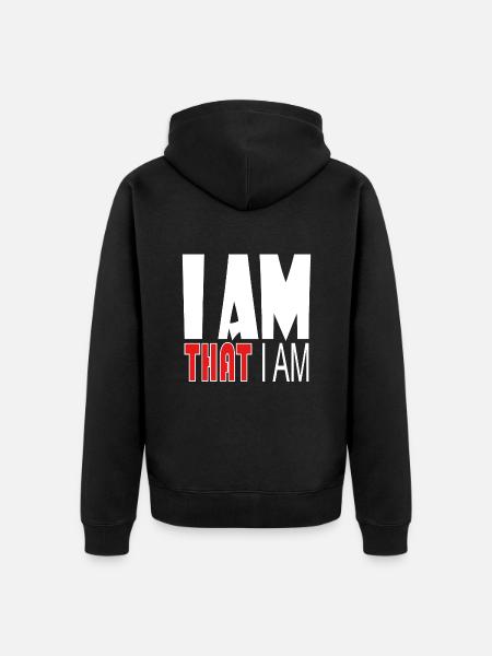 I AM THAT I AM - Unisex Premium Bio Zip Hoodie - Schwarz