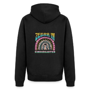 Zebra dans la conception de la patrouille arc-en-ciel de la maternelle - Veste à capuche bio Premium Unisexe - noir - Dos - Nico (187cm)