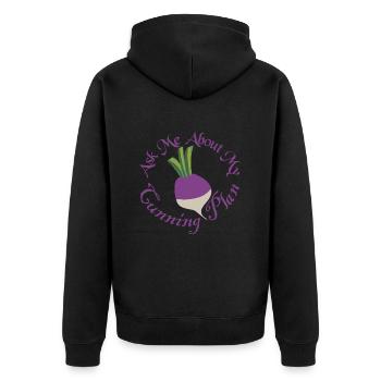 Ask Me About My Cunning Plan Blackadder Turnip - Unisex Premium Organic Zip Hoodie - black - Back - Nico (187cm)