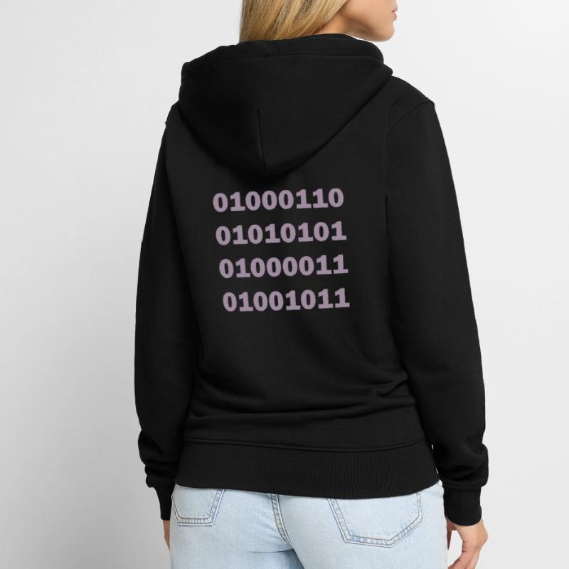 Binary Code Fuck Unisex Premium Organic Zip Hoodie