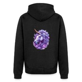 Licorne majestueuse - Veste à capuche bio Premium Unisexe - noir - Dos - Nico (187cm)