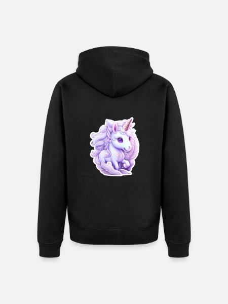 Süßes Einhorn - Unisex Premium Bio Zip Hoodie - Schwarz