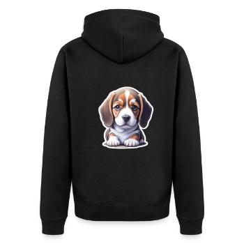 Adorable-cute beagle puppy - Unisex Premium Organic Zip Hoodie - black - Back - Nico (187cm)