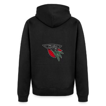 Rising Leaf Rot/Grün Schwarz Edition - Unisex Premium Bio Zip Hoodie - Schwarz - Hinten - Nico (187cm)