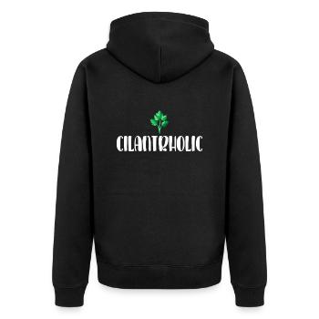 Cilantrholic Nourriture Herbe J'aime La Coriandre - Veste à capuche bio Premium Unisexe - noir - Dos - Nico (187cm)
