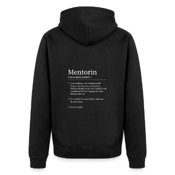 Mentorin LiA Definition Lehrerin - Unisex Premium Bio Zip Hoodie - Schwarz - Hinten - Nico (187cm)