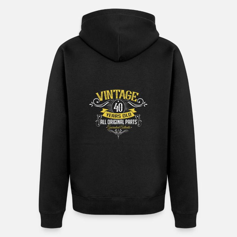 40e anniversaire millésime 40 ans - Veste à capuche bio Premium Unisexe - noir