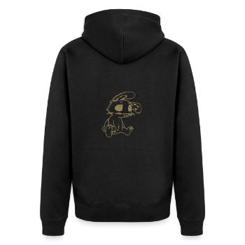 Sad Rabbit - funny emo - Unisex Premium Organic Zip Hoodie - black - Back - Nico (187cm)