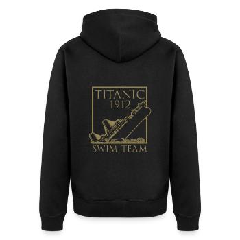 Titanic 1912 Swim Team Rettungsschwimmer - Unisex Premium Bio Zip Hoodie - Schwarz - Hinten - Nico (187cm)