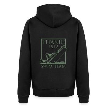 Titanic 1912 Swim Team Rettungsschwimmer - Unisex Premium Bio Zip Hoodie - Schwarz - Hinten - Nico (187cm)