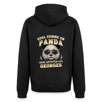 Cool Comme Un Panda, Cool Comme Un Georges - Veste à capuche bio Premium Unisexe - noir - Dos - Nico (187cm)