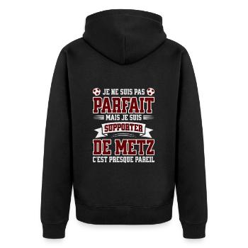 Supporter Football Metz Foot Fier Messin - Veste à capuche bio Premium Unisexe - noir - Dos - Nico (187cm)
