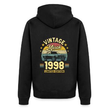 Vintage Mars 1998 25 Ans Anniversaire - Veste à capuche bio Premium Unisexe - noir - Dos - Nico (187cm)