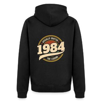 Year 1984 The Legend 40 Years Anniversary - Unisex Premium Organic Zip Hoodie - black - Back - Nico (187cm)