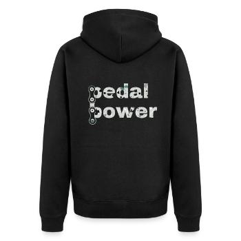 Gravel, Mountain Bike, Passion, Cycling - Unisex Premium Organic Zip Hoodie - black - Back - Nico (187cm)