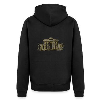 Berlin Brandenburg Gate – Symbolic City D - Unisex Premium Organic Zip Hoodie - black - Back - Nico (187cm)