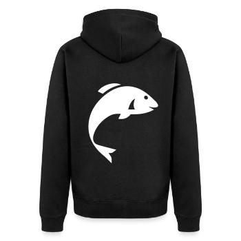 Symbole du poisson - Veste à capuche bio Premium Unisexe - noir - Dos - Nico (187cm)