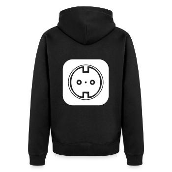 Socket Icon Electrician - Unisex Premium Organic Zip Hoodie - black - Back - Nico (187cm)