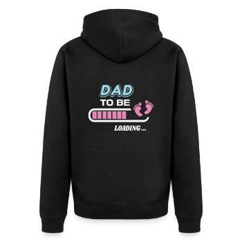 zukünftiger Vater. Warten Sie auf Geburtsgeschenk - Unisex Premium Bio Zip Hoodie - Schwarz - Hinten - Nico (187cm)