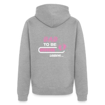 zukünftiger Vater. Warten Sie auf Geburtsgeschenk - Unisex Premium Bio Zip Hoodie - Grau meliert - Hinten - Nico (187cm)