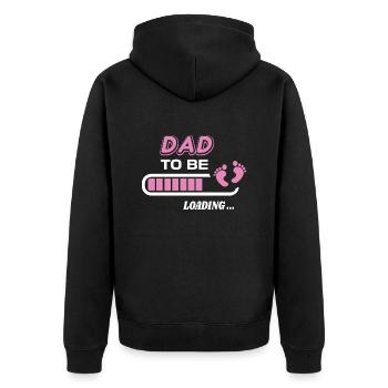 futur papa. Patienter cadeau naissance - Veste à capuche bio Premium Unisexe - noir - Dos - Nico (187cm)