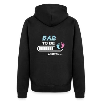 zukünftiger Vater. Warten Sie auf Geburtsgeschenk - Unisex Premium Bio Zip Hoodie - Schwarz - Hinten - Nico (187cm)