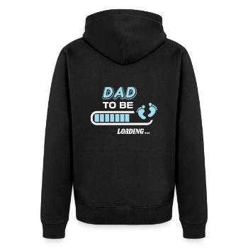 zukünftiger Vater. Warten Sie auf Geburtsgeschenk - Unisex Premium Bio Zip Hoodie - Schwarz - Hinten - Nico (187cm)