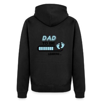 zukünftiger Vater. Warten Sie auf Geburtsgeschenk - Unisex Premium Bio Zip Hoodie - Schwarz - Hinten - Nico (187cm)