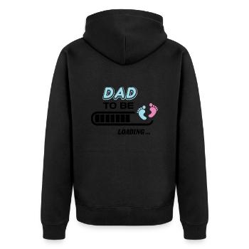 zukünftiger Vater. Warten Sie auf Geburtsgeschenk - Unisex Premium Bio Zip Hoodie - Schwarz - Hinten - Nico (187cm)