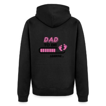 zukünftiger Vater. Warten Sie auf Geburtsgeschenk - Unisex Premium Bio Zip Hoodie - Schwarz - Hinten - Nico (187cm)