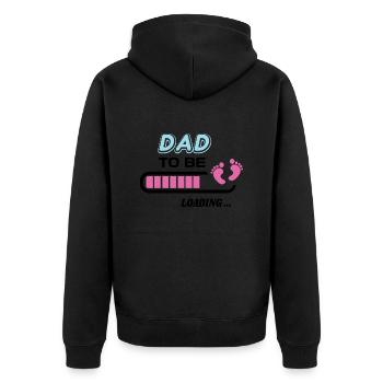 zukünftiger Vater. Warten Sie auf Geburtsgeschenk - Unisex Premium Bio Zip Hoodie - Schwarz - Hinten - Nico (187cm)