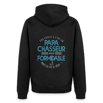 papa chasseur formidable Cadeau cool chasse père - Veste à capuche bio Premium Unisexe - noir - Dos - Nico (187cm)
