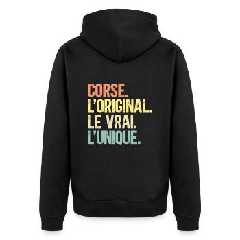 Corse L'Original Le Vrai L'Unique Homme Corse - Veste à capuche bio Premium Unisexe - noir - Dos - Nico (187cm)