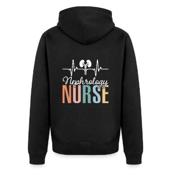 Coeur Battant Infirmière Néphrologie Infirmière - Veste à capuche bio Premium Unisexe - noir - Dos - Nico (187cm)