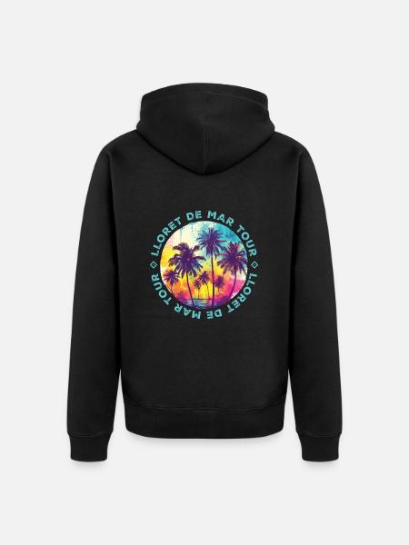 Lloret De Mar Tour Palmy - Ekologiczna rozpinana bluza z kapturem Premium unisex - czarny