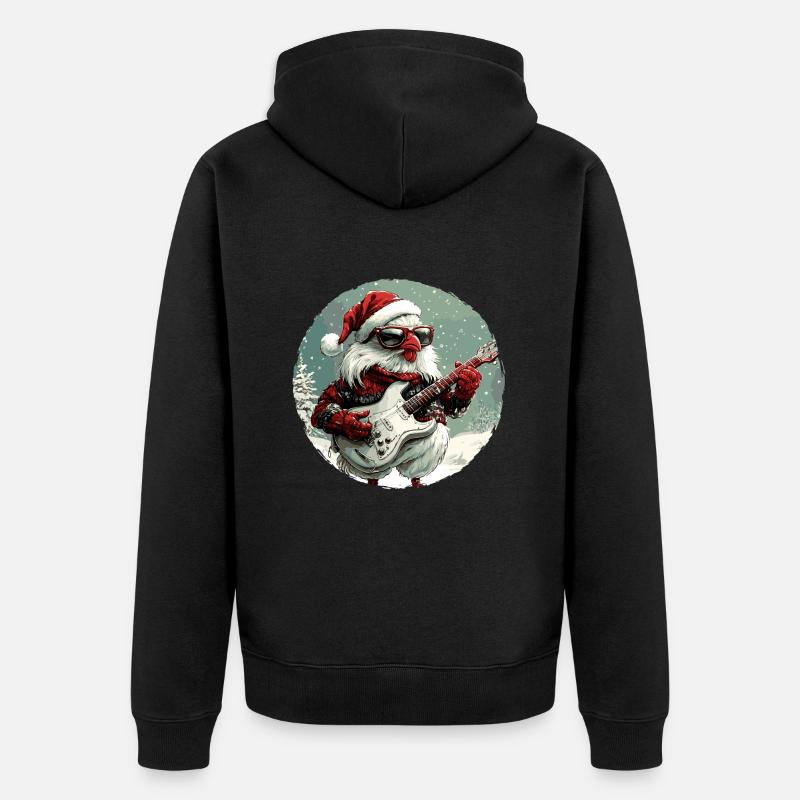 Guitare Rocker de Noël - Veste à capuche bio Premium Unisexe - noir