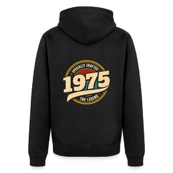 Millésime Année 1975 Légende 50 Ans Anniversaire - Veste à capuche bio Premium Unisexe - noir - Dos - Nico (187cm)