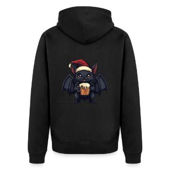 Bat Christmas Beer Funny - Unisex Premium Organic Zip Hoodie - black - Back - Nico (187cm)
