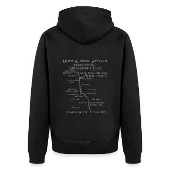 Écosse Royaume-Uni Mountain Bike Great North Trail - Veste à capuche bio Premium Unisexe - noir - Dos - Nico (187cm)