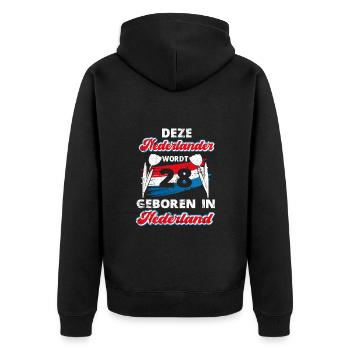 28 Anniversaire Hollande Hollandaise 28 ans Say - Veste à capuche bio Premium Unisexe - noir - Dos - Nico (187cm)